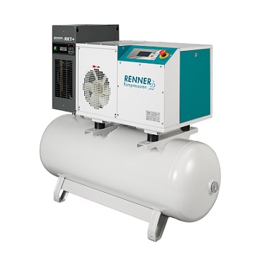 Kompresor śrubowy 3,0kW, osuszacz ziębniczy, zbiornik: 500l, RENNERtronic Touch, wydajność przy 10bar: 0,46m3/min, wymiary: 1915x610x1409mm, waga: 320kg, przyłącze: 1/2″, poziom hałasu: 70dB(A) Kompresor śrubowy 3,0kW, osuszacz ziębniczy, zbiornik: 500l, RENNERtronic Touch, wydajność przy 10bar: 0,46m3/min, wymiary: 1915x610x1409mm, waga: 320kg, przyłącze: 1/2″, poziom hałasu: 70dB(A)