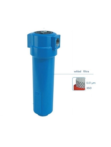 Filtr dokładny 0,01um, przyłącze: 3/8’’, ciśnienie max. 16bar, przepływ: 1,00m3/min Filtr dokładny 0,01um, przyłącze: 3/8’’, ciśnienie max. 16bar, przepływ: 1,00m3/min