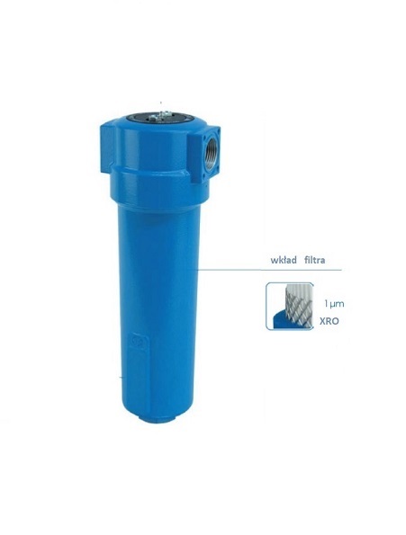 Filtr wstępny, 1um, przyłącze 1 1/2’’, ciśnienie max. 16bar, przepływ: 13,00m3/min Filtr wstępny, 1um, przyłącze 1 1/2’’, ciśnienie max. 16bar, przepływ: 13,00m3/min