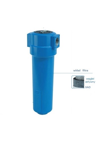 Filtr z węglem aktywnym, przyłącze: 1/2’’, ciśnienie max. 16bar, przepływ: 1,30m3/min Filtr z węglem aktywnym, przyłącze: 1/2’’, ciśnienie max. 16bar, przepływ: 1,30m3/min
