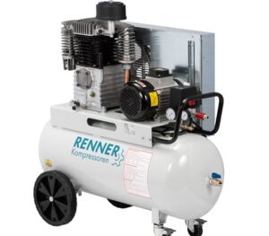 Kompresor olejowy, dwutłokowy, dwustopniowy, wydajność: 380l/min, ciśnienie max.: 11 bar, moc silnika: 3kW, zasilanie: 400V, pojeność zbiornika: 90l, wymiary: 1030x483x1037mm, waga: 81kg, poziom hałasu: 97dB(A)