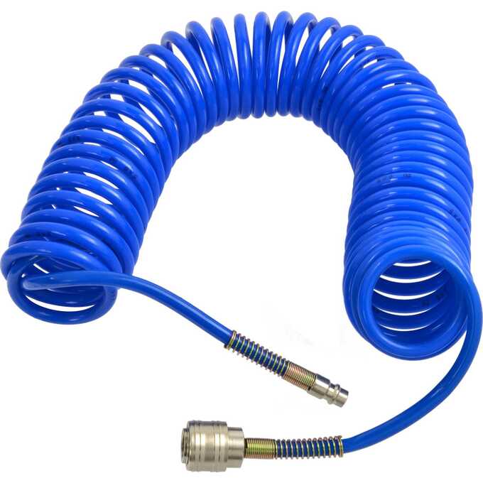 Przewód spiralny 12×8, długośc: 5m, zakuty: szybkozłącze + króciec NW7.2 mosiądz, niebieski Przewód spiralny 12×8, długośc: 5m, zakuty: szybkozłącze + króciec NW7.2 mosiądz, niebieski