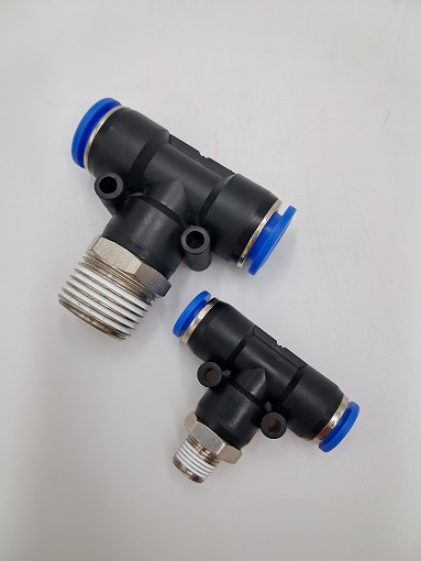 Trójnik wtykowy T GZ 1/2 do węża ø 10, teflon Trójnik wtykowy T GZ 1/2 do węża ø 10, teflon