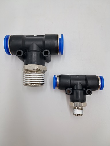 Trójnik wtykowy T GZ 1/2 do węża ø 8, teflon Trójnik wtykowy T GZ 1/2 do węża ø 8, teflon