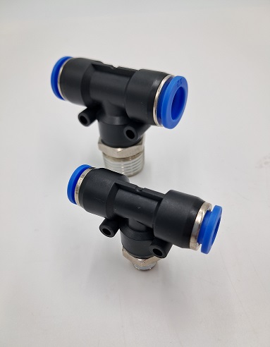 Trójnik wtykowy T GZ 1/2 do węża ø 8, teflon Trójnik wtykowy T GZ 1/2 do węża ø 8, teflon