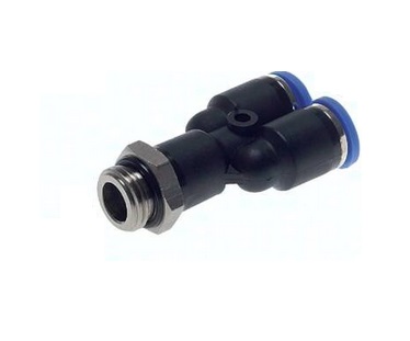 Trójnik wtykowy Y GZ 1/8 do węża ø 6, o-ring Trójnik wtykowy Y GZ 1/8 do węża ø 6, o-ring