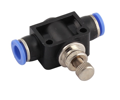 Zawór dławiąco-zwrotny, przelotowy, do węża ø 4 Zawór dławiąco-zwrotny, przelotowy, do węża ø 4