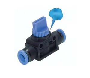 Zawór kulowy wtykowy ø 6, z odpowietrzeniem Zawór kulowy wtykowy ø 6, z odpowietrzeniem