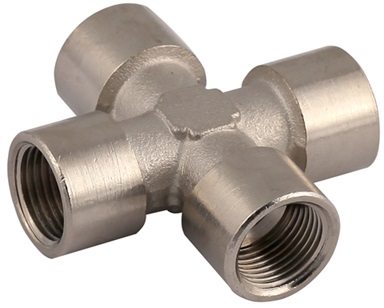 Czwórnik WWWW, 4×1/8″GW, mosiądz niklowany, 16bar Czwórnik WWWW, 4×1/8″GW, mosiądz niklowany, 16bar