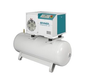 Kompresor śrubowy 2,2kW RENNER ze sterownikiem RENNERtronic Touch, na zbiornikiu 500l, wydajność przy 10bar: 0,27m3/min, wymiary: 1915x610x1230mm, waga: 275kg, przyłącze: 1/2″, poziom hałasu: 66dB(A) Kompresor śrubowy 2,2kW RENNER ze sterownikiem RENNERtronic Touch, na zbiornikiu 500l, wydajność przy 10bar: 0,27m3/min, wymiary: 1915x610x1230mm, waga: 275kg, przyłącze: 1/2″, poziom hałasu: 66dB(A)