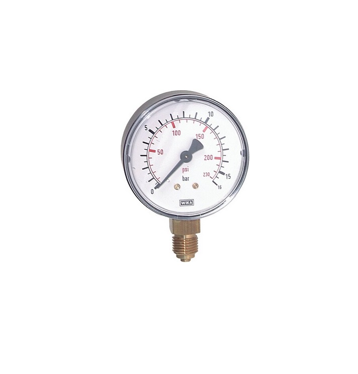 Manometr D50, zakres pomiarowy: 0-100bar, przyłącze dolne 1/4″ Manometr D50, zakres pomiarowy: 0-100bar, przyłącze dolne 1/4″