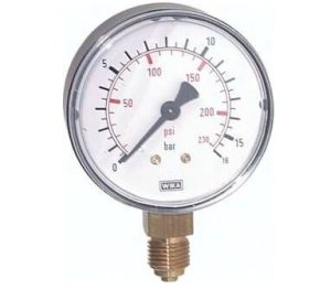 Manometr D63, zakres pomiarowy: -1-9bar, przyłącze dolne 1/4″ Manometr D63, zakres pomiarowy: -1-9bar, przyłącze dolne 1/4″