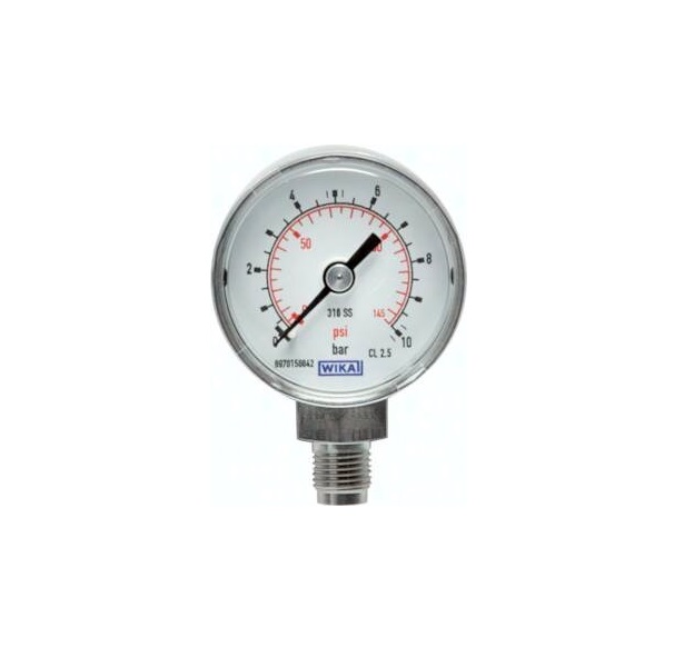 Manometr D50, zakres pomiarowy: 0-10bar, przyłącze dolne 1/4″, stal nierdzewna Manometr D50, zakres pomiarowy: 0-10bar, przyłącze dolne 1/4″, stal nierdzewna