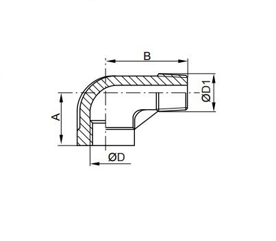 Kolano gwintowane 90°, G2 1/2″(GW/GZ), 16 bar, stali nierdzewnej (AISI316) Kolano gwintowane 90°, G2 1/2″(GW/GZ), 16 bar, stali nierdzewnej (AISI316)