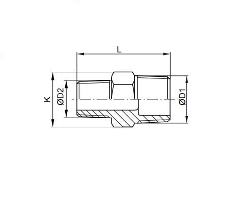 Nypel redukcyjny GZ 1 1/4″ GZ3/4″, stal nierdzewna (AISI316), 16bar Nypel redukcyjny GZ 1 1/4″ GZ3/4″, stal nierdzewna (AISI316), 16bar
