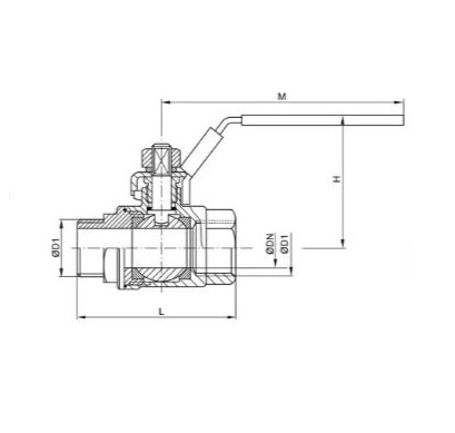 Zawór kulowy wkręcany, 2-cz. GZ/GW 1″ stal nierdzewna (AISI316), PN63 Zawór kulowy wkręcany, 2-cz. GZ/GW 1″ stal nierdzewna (AISI316), PN63