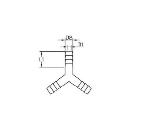 Trójnik wtykowy typu Y pod wąż ø8, mosiądz, 16bar Trójnik wtykowy typu Y pod wąż ø8, mosiądz, 16bar