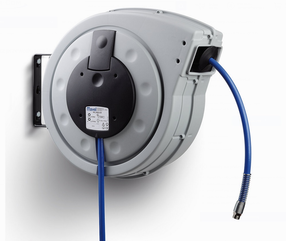 Zwijacz przewodu sprężonego powietrza MAVEL Roll MEGA AIR/20 , długosć: 20m, średnica: 10x15mm, PU – Mavel Zwijacz przewodu sprężonego powietrza MAVEL Roll MEGA AIR/20 , długosć: 20m, średnica: 10x15mm, PU – Mavel